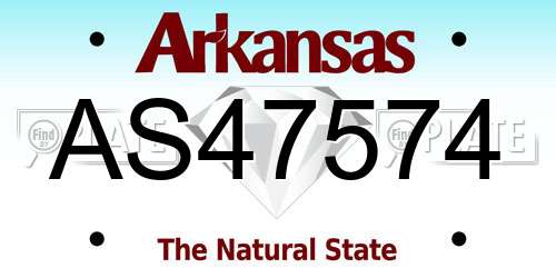 AS47574 Arkansas License Plate