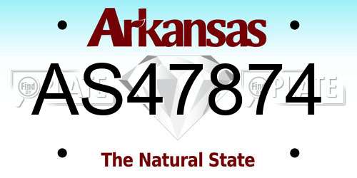 AS47874 Arkansas License Plate
