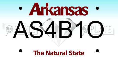 AS4B1O Arkansas License Plate