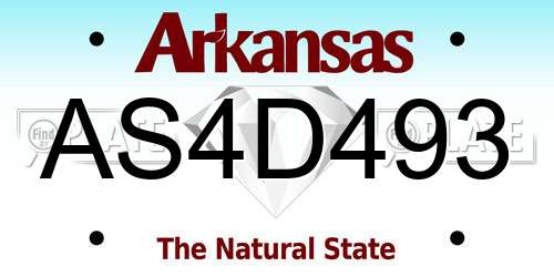AS4D493 Arkansas License Plate