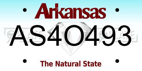 AS4O493 Arkansas License Plate