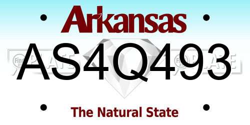 AS4Q493 Arkansas License Plate