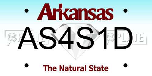 AS4S1D Arkansas License Plate