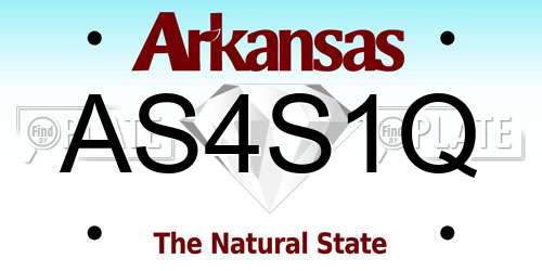 AS4S1Q Arkansas License Plate