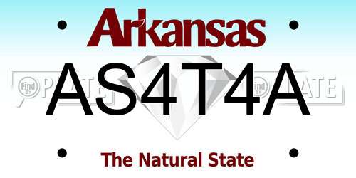 AS4T4A Arkansas License Plate