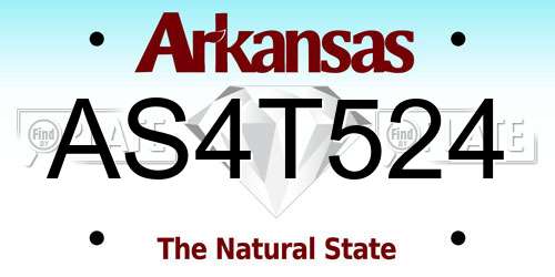 AS4T524 Arkansas License Plate