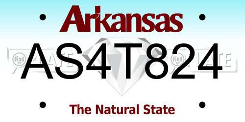 AS4T824 Arkansas License Plate