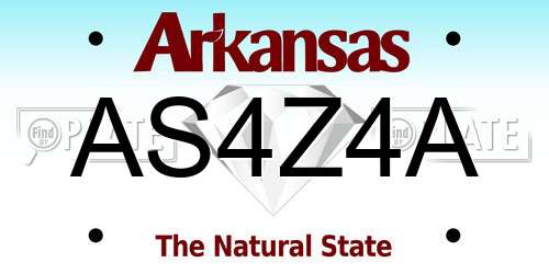 AS4Z4A Arkansas License Plate