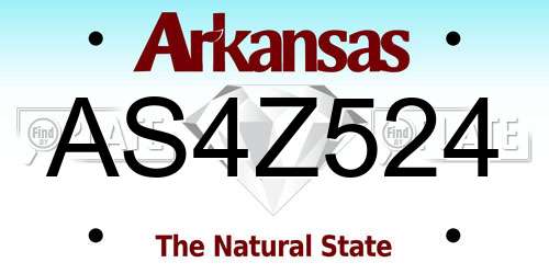 AS4Z524 Arkansas License Plate