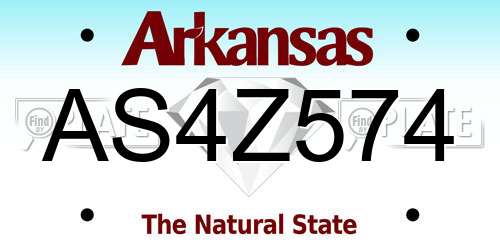 AS4Z574 Arkansas License Plate