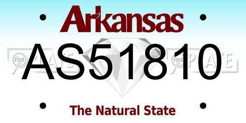 AS51810 Arkansas License Plate