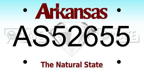 AS52655 Arkansas License Plate