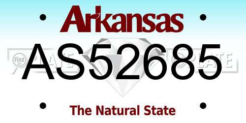 AS52685 Arkansas License Plate