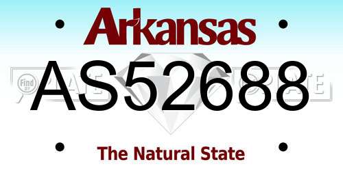 AS52688 Arkansas License Plate
