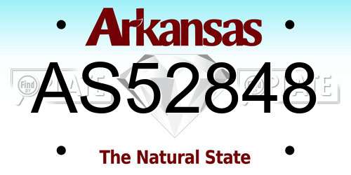 AS52848 Arkansas License Plate