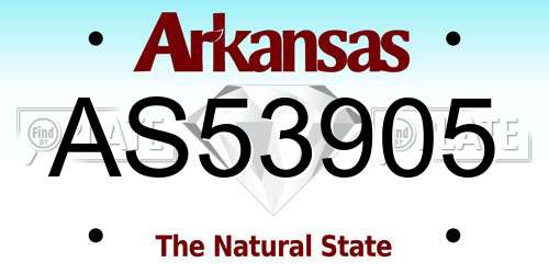AS53905 Arkansas License Plate