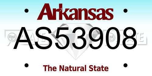 AS53908 Arkansas License Plate