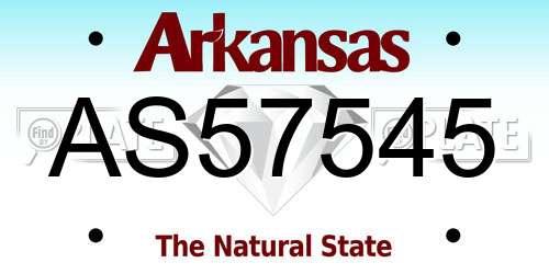 AS57545 Arkansas License Plate