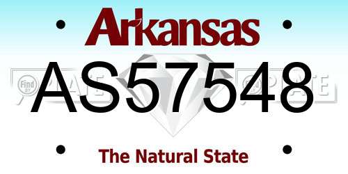 AS57548 Arkansas License Plate