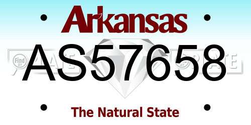 AS57658 Arkansas License Plate