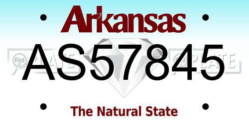 AS57845 Arkansas License Plate