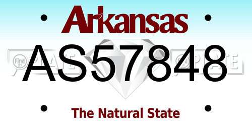 AS57848 Arkansas License Plate