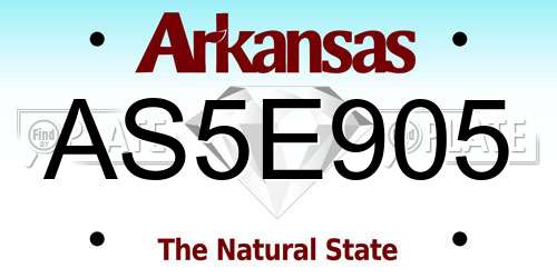 AS5E905 Arkansas License Plate