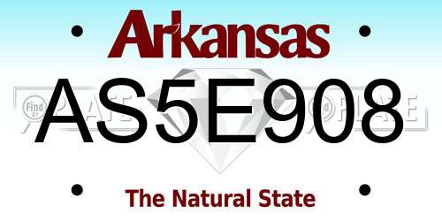 AS5E908 Arkansas License Plate