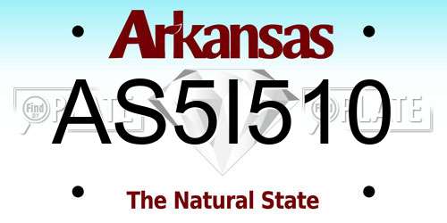 AS5I510 Arkansas License Plate