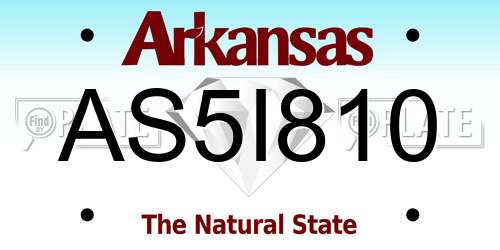 AS5I810 Arkansas License Plate