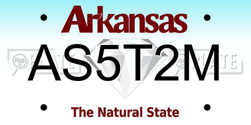 AS5T2M Arkansas License Plate