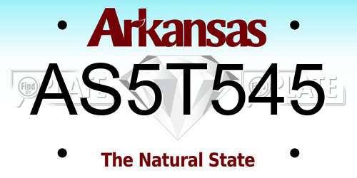 AS5T545 Arkansas License Plate