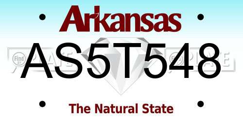 AS5T548 Arkansas License Plate