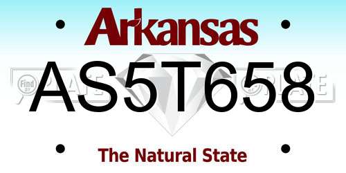 AS5T658 Arkansas License Plate
