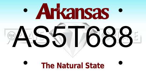 AS5T688 Arkansas License Plate
