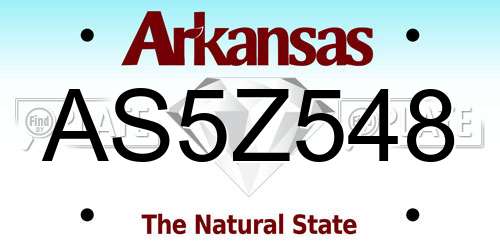 AS5Z548 Arkansas License Plate