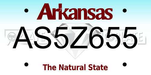 AS5Z655 Arkansas License Plate