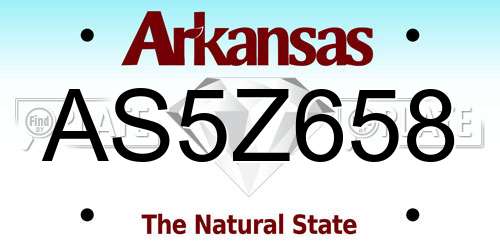 AS5Z658 Arkansas License Plate