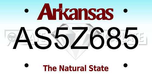 AS5Z685 Arkansas License Plate