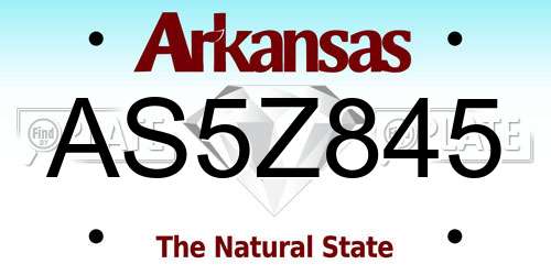 AS5Z845 Arkansas License Plate