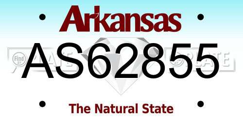 AS62855 Arkansas License Plate