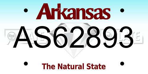AS62893 Arkansas License Plate