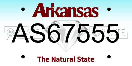 AS67555 Arkansas License Plate