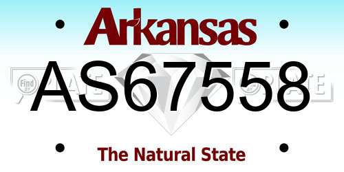 AS67558 Arkansas License Plate