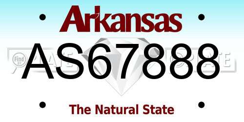 AS67888 Arkansas License Plate