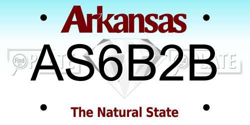 AS6B2B Arkansas License Plate