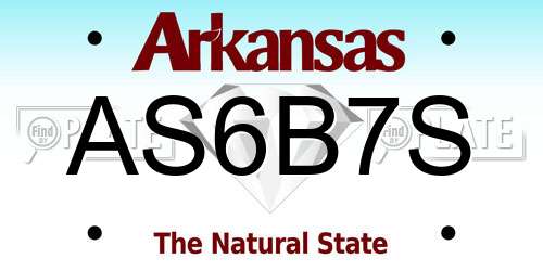 AS6B7S Arkansas License Plate