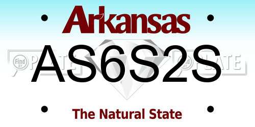 AS6S2S Arkansas License Plate