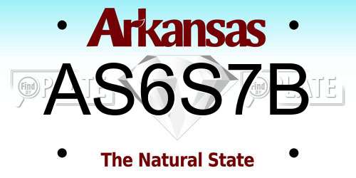 AS6S7B Arkansas License Plate