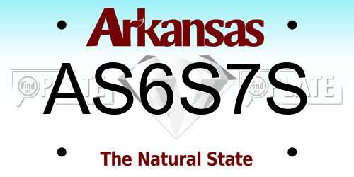 AS6S7S Arkansas License Plate